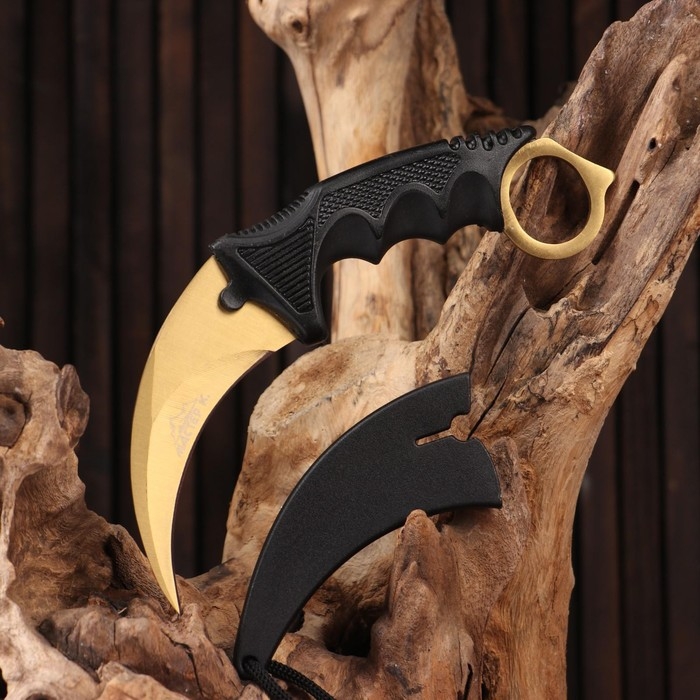 Нож-керамбит Нож-керамбит "Коготь орла" 20см, клинок 90мм/3,1мм, золотистый