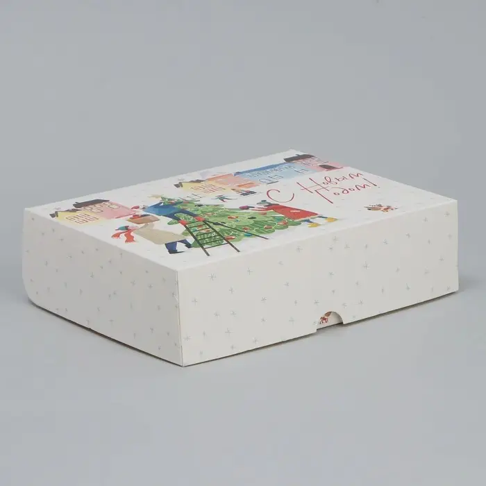 Коробка складная «Новогодняя суета», 20 х 17 х 6 см Коробка складная «Новогодняя суета», 20 х 17 х 6 см