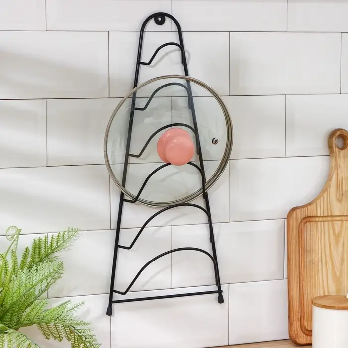 Подставка для крышек подвесная, 19.5&times;9&times;46 см, чёрная