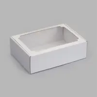 Коробка самосборная с окном, белая, 31 х 22 х 9,5 см