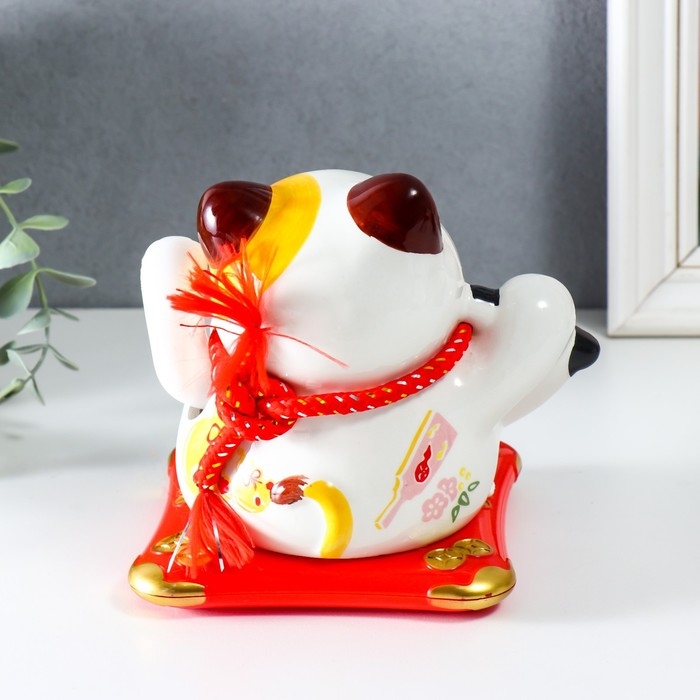 Маятник керамика Маятник керамика "Манэки-нэко с гармонью" от солнечных батарей 11х13х15 см