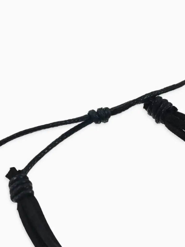 Браслет кожа &laquo;Шамбала&raquo; 5 нитей, замша, чёрный, d=8 см