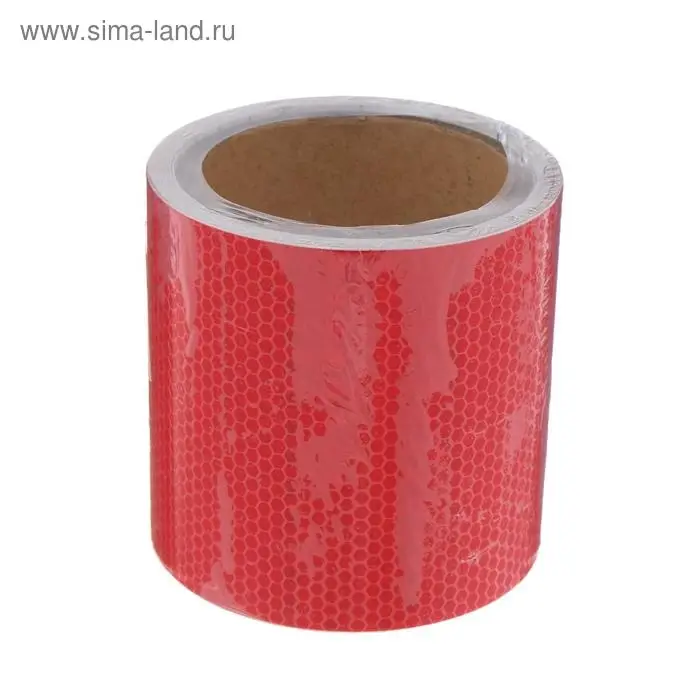 Светоотражающая лента, самоклеящаяся, красная, 10 см &times; 5 м