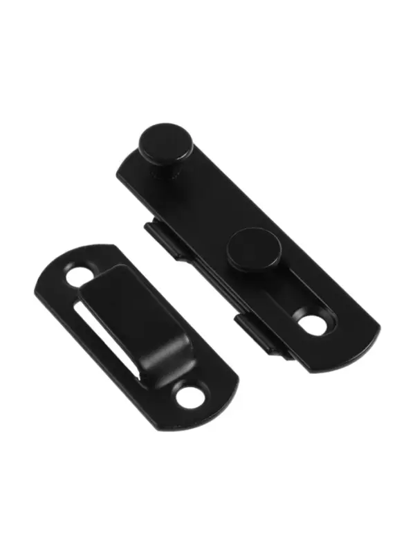 Шпингалет накладной ТУНДРА, прямой, 70 мм, черный