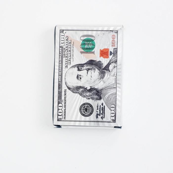 Карты игральные пластиковые  Карты игральные пластиковые "100 $", 55 шт, 9 х 6 см
