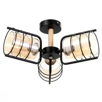 Светильник потолочный BayerLux &laquo;Моана&raquo;, 3&times;Е27 40 Вт, чёрный, 43&times;43&times;21 см