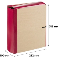 Папка архивная 100мм крафт/бумвинил 4 завязки, бордовая