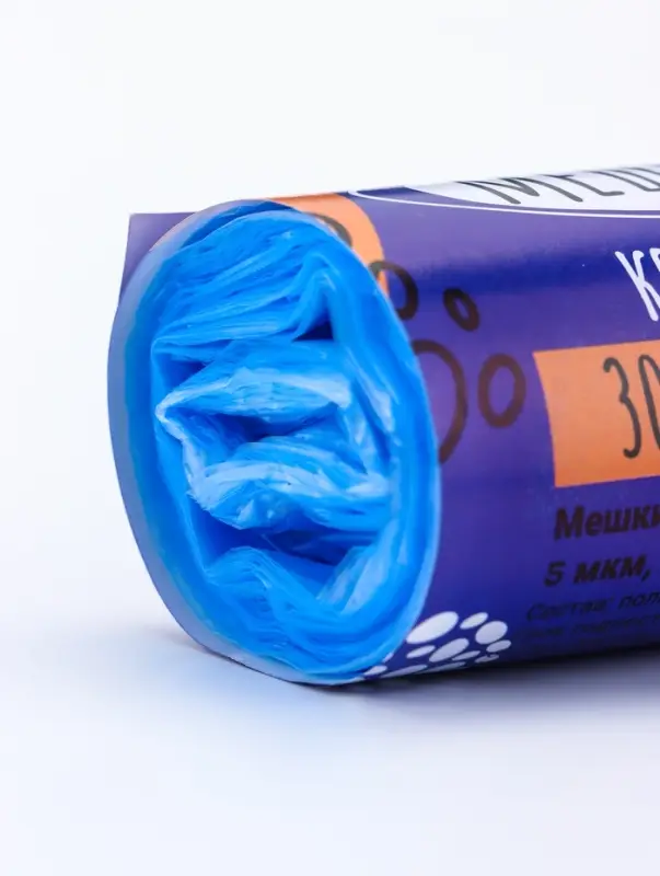 Мешки для мусора 30 л, ПНД, 5 мкм, 30 шт. в рулоне, синие