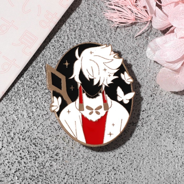 Значок «Япония» человек и бабочки, цветной в золоте Значок «Япония» человек и бабочки, цветной в золоте