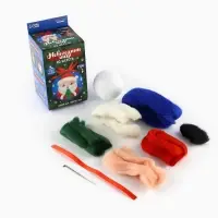 Ёлочный шар из шерсти на новый год &laquo;Дед Мороз&raquo;, d=7 см, новогодний набор для творчества