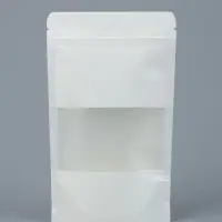 Пакет Zip-lock Крафт, белый, с прямоугольным окном, 12&times;20 см