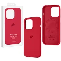 Чехол iPh 14 Pro Silicon Case 100% ORG Red (MagSafe + анимация NFC Clear) c LOGO