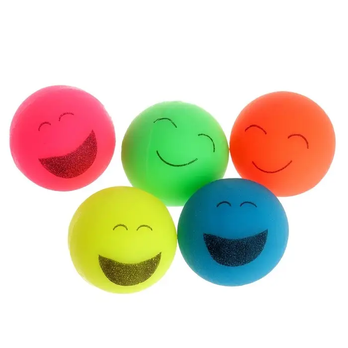 Мяч каучуковый «Рожицы», 2,7 см, цвета МИКС Мяч каучуковый «Рожицы», 2,7 см, цвета МИКС