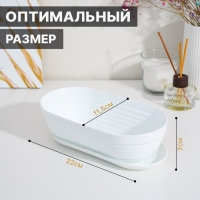 Горшок для кактуса с подставкой «Алиса», 900 мл, белый