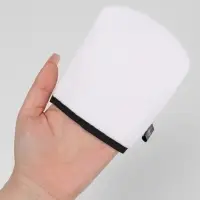 Варежка для умывания, 12.5&times;10 см, с подвесом, белая, чёрная