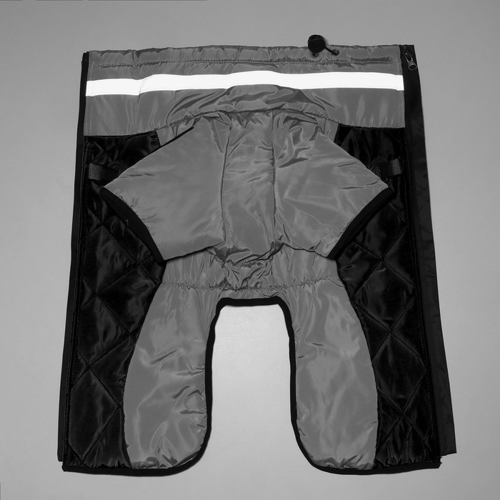 Куртка для больших собак, мембрана, 3XL (ДС 50, ОШ 49, ОГ 69см), серо-чёрная