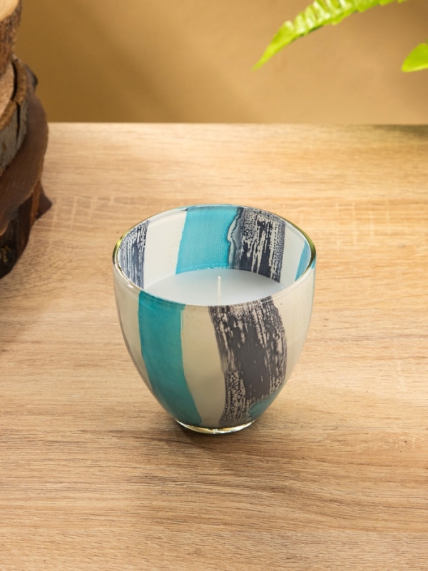 Свеча ароматическая в стеклянном подсвечнике 85 гр, вода