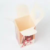 Подарочная коробка Новогодняя Четырехгранка большая «Елочки» 10×10×18 см