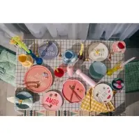 Тарелки SL Home &laquo;Уроки испанского: &iexcl;Hasta ma&ntilde;ana - Buenos dias&raquo;, d=22 см, набор 2 шт., фарфор, белые, фиолетовые