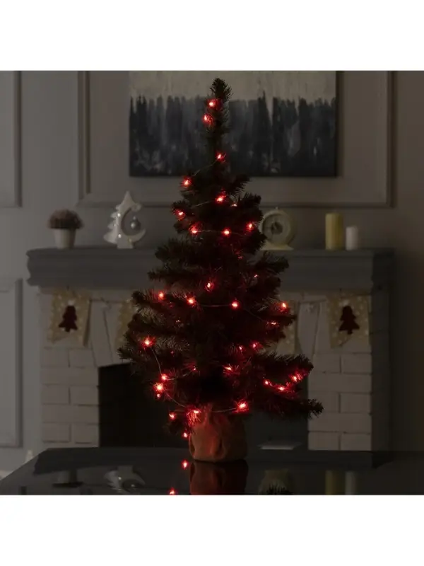 Умная гирлянда &laquo;Нить&raquo; 5 м, роса, IP20, серебристая нить, 50 LED, управление с приложения, свечение RGB, USB