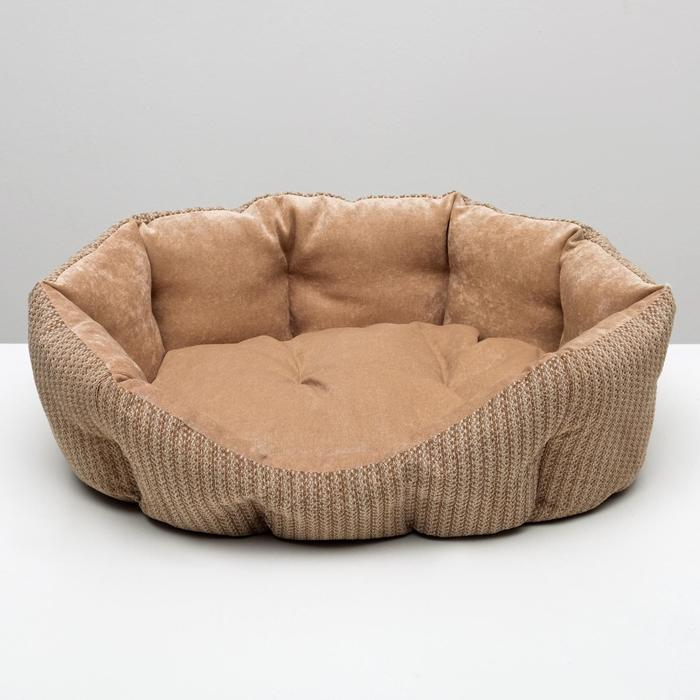 Лежанка для животных,мебельная ткань, холофайбер, 65 х 50 х 21 см, микс цветов Лежанка для животных,мебельная ткань, холофайбер, 65 х 50 х 21 см, микс цветов