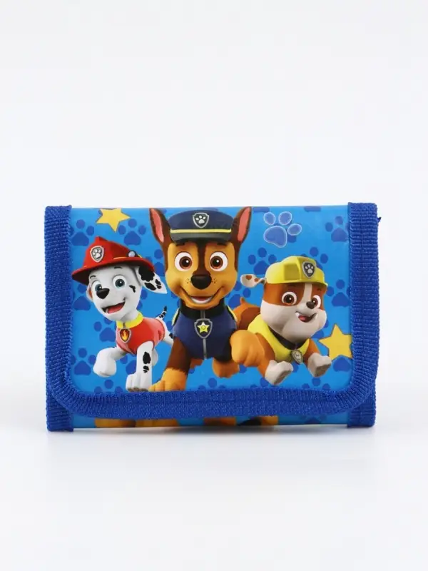 Кошелек детский на липучке, синий, Собачки