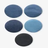 Набор заплаток для одежды, овальные, термоклеевые, 7&times;5 см, 5 шт., синий