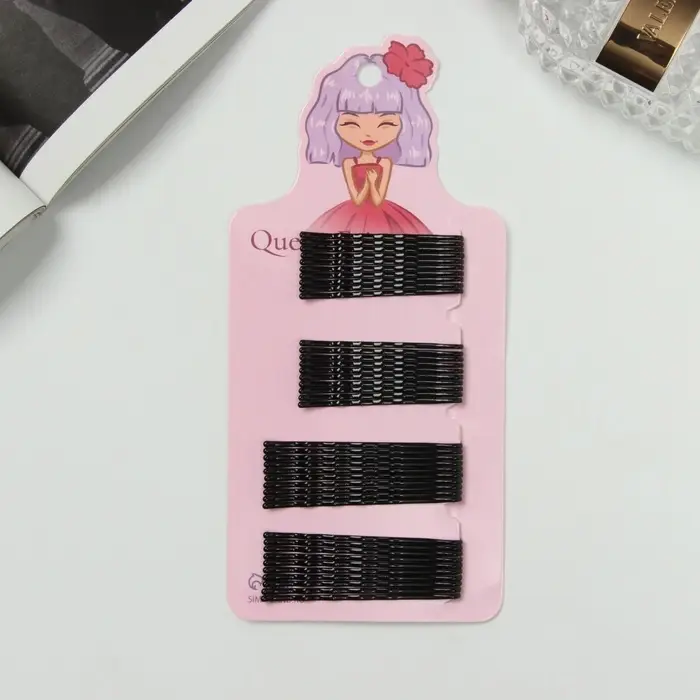 Невидимка для волос  Невидимка для волос "Простой" (набор 40 шт - 4,5 см и 5,5 см) чёрный