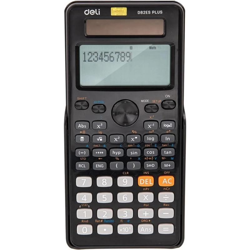 Калькулятор научный Deli ED82ES, графич.дисп.,252 ф.,дв.пит.,173x83мм,черн