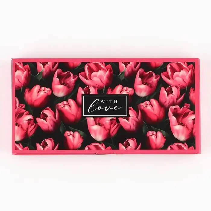 Коробка для шоколада с местом для денег &laquo;Тюльпаны&raquo;, 20 х 2 х 10 см
