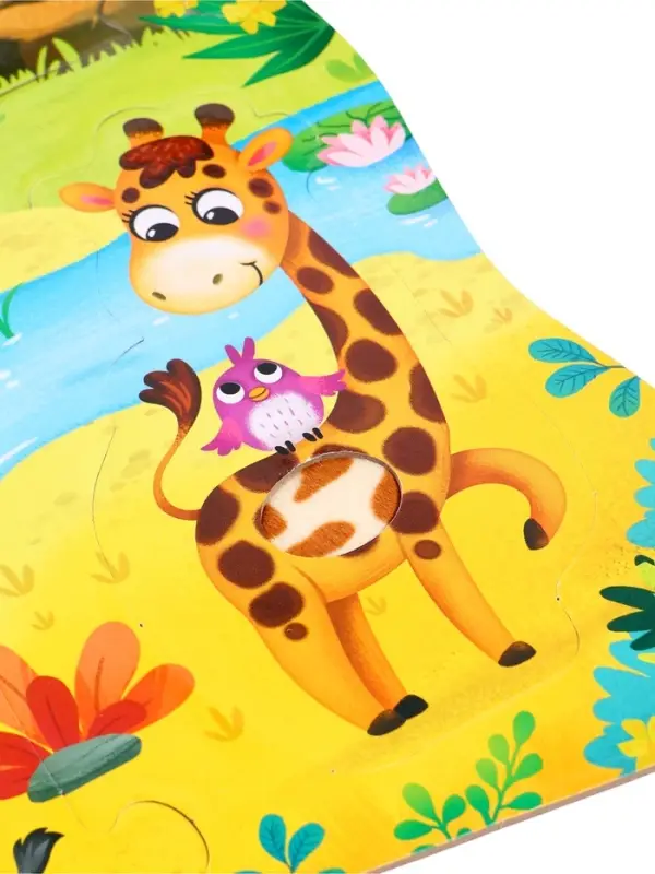 Пазлы с тактильными вставками &laquo;Зверята джунглей&raquo;, 13 деталей