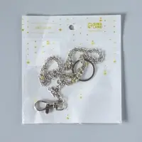 Кольцо для брелока на цепочке, с карабином, d=28 мм, 40 см, цвет серебряный