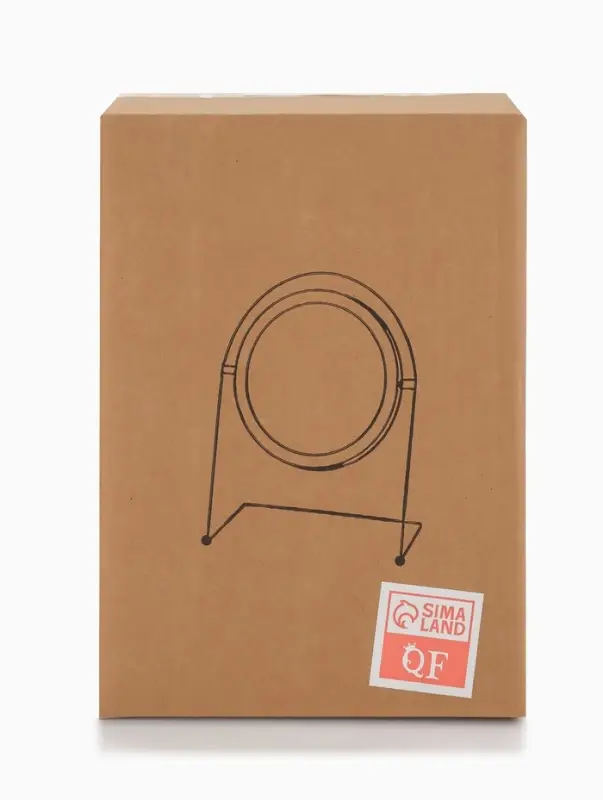 Зеркало настольное, круглое, металлическое, 29&times;20.5&times;11 см, (d=14.5 см), чёрное