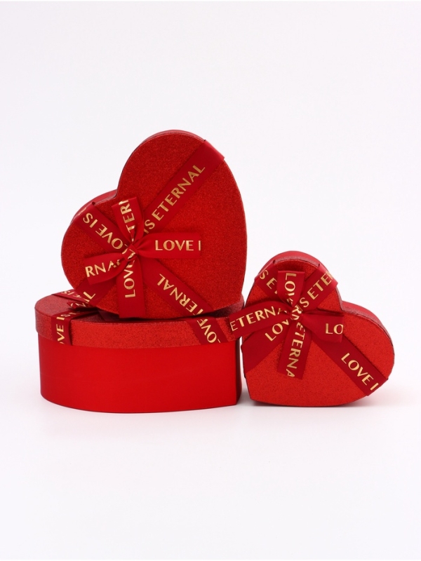 Набор коробок 3 в 1 сердца 22 х 20 х 9;  18.5 х 17 х 7.5; 1 6 х 14 х 6 см