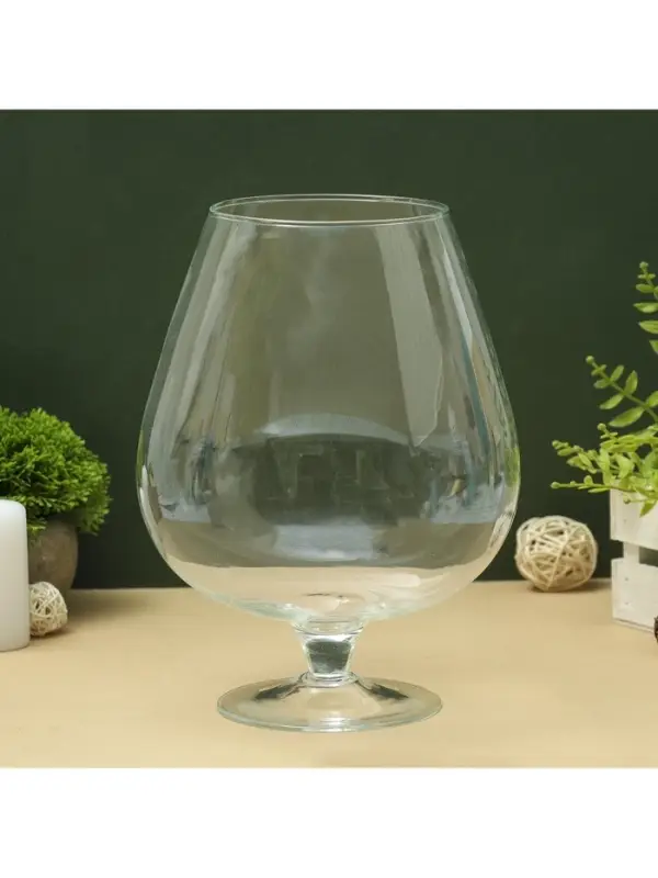 Ваза для цветов &laquo;Бренди&raquo; бокал на ножке, 5 л, d=13.5 см 28&times;20 см, стекло, прозрачная