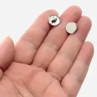 Пуговицы на ножке, металлические, d=11 мм, набор 10 шт., глянцевые, цвет серебряный