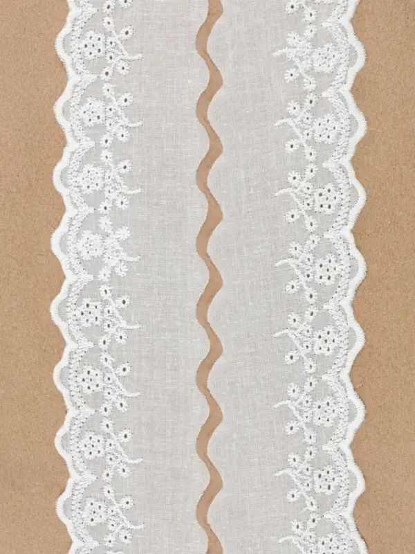 Кружево шитьё, 55 мм, 13&plusmn;1 м, белое
