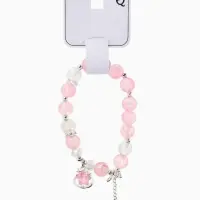 Браслет с подвесками &laquo;Сахарный. Звезда&raquo;, шар №10/8, d=6 см, розовый, белый матовый в серебре