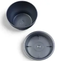 Горшок для цветов с поддоном 0,8 л d14 см h8 см "Фиалочка" серый Горшок для цветов с поддоном 0,8 л d14 см h8 см "Фиалочка" серый