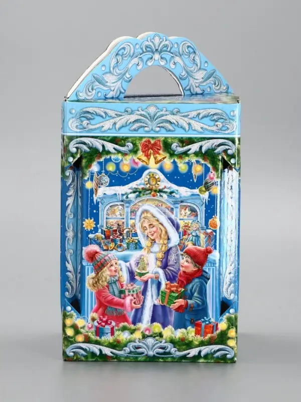 Подарочная новогодняя коробка «Новогодняя карусель» 15.8×15.8×23.5 см Подарочная новогодняя коробка «Новогодняя карусель» 15.8×15.8×23.5 см