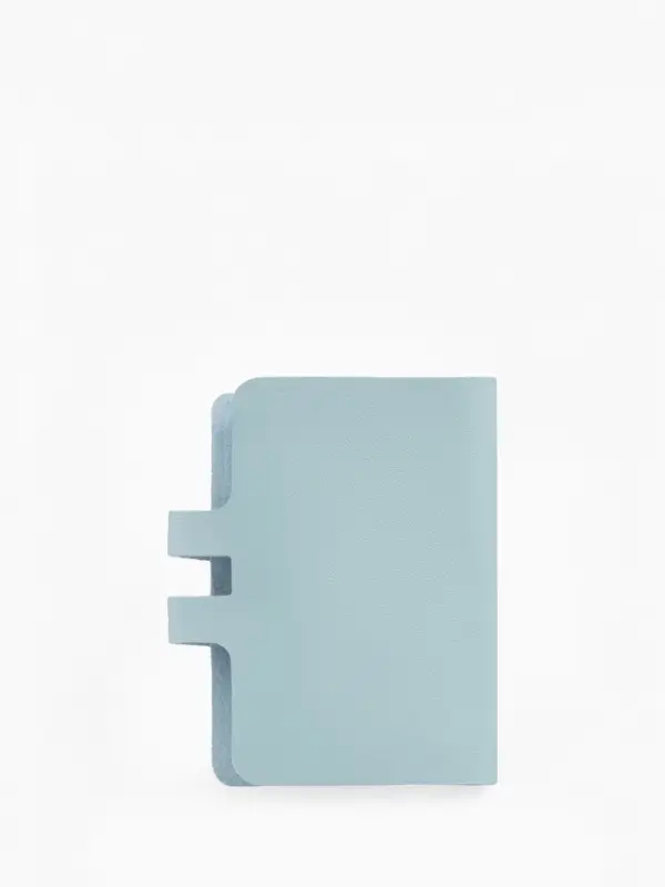 Визитница на кнопке, 24 карты, однотонная, мятная