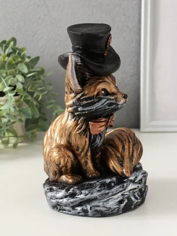 Копилка Копилка "Лиса в шляпе" 24х15 см, бронза с серебром