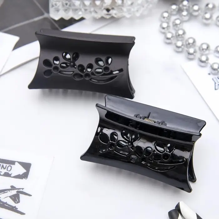 Крабик для волос &laquo;Ночка&raquo;, цветы, 6.8 см, матовый и глянец, МИКС