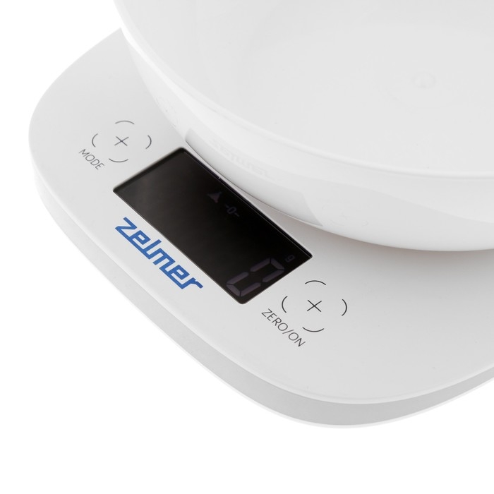 Весы кухонные Zelmer ZKS1460, электронные, до 5 кг, белые Весы кухонные Zelmer ZKS1460, электронные, до 5 кг, белые