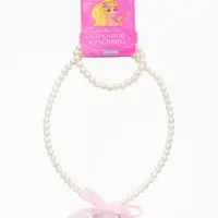 Набор детских украшений &laquo;Выбражулька. Сердце, бант&raquo;, 2 предмета: бусы 35 см, браслет, d=5.5 см, белый, розовый