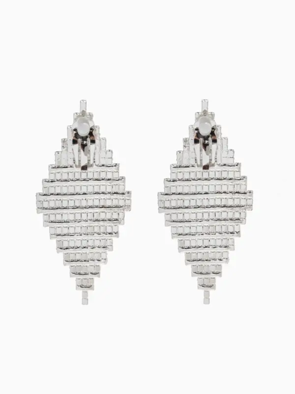 Клипсы для ушей висячие со стразами QF &laquo;Вечеринка&raquo;, треугольник, радужная