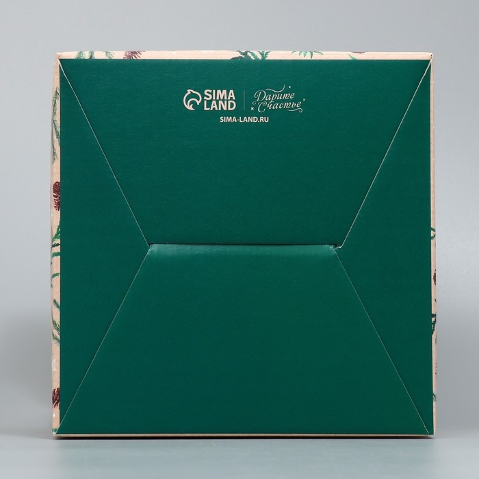 Коробка кондитерская с окном, сундук, «С Новым годом!» 20 х 20 х 20 см, Новый год Коробка кондитерская с окном, сундук, «С Новым годом!» 20 х 20 х 20 см, Новый год