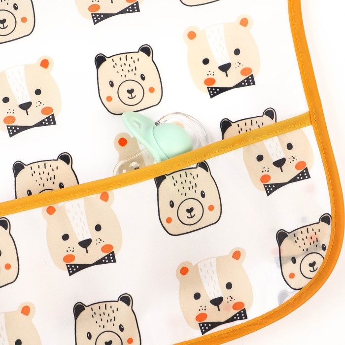 Нагрудник с рукавами и карманом «Мишка», рубашка, 0-2  года (рукав 34см, грудь 43*36см) Нагрудник с рукавами и карманом «Мишка», рубашка, 0-2  года (рукав 34см, грудь 43*36см)