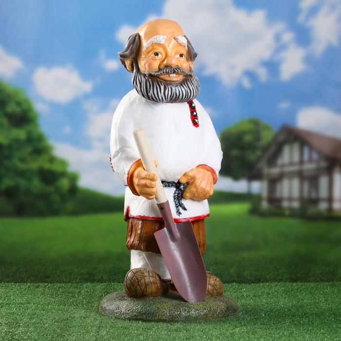 Садовая фигура  Садовая фигура "Дед с лопатой" 61х28х26см