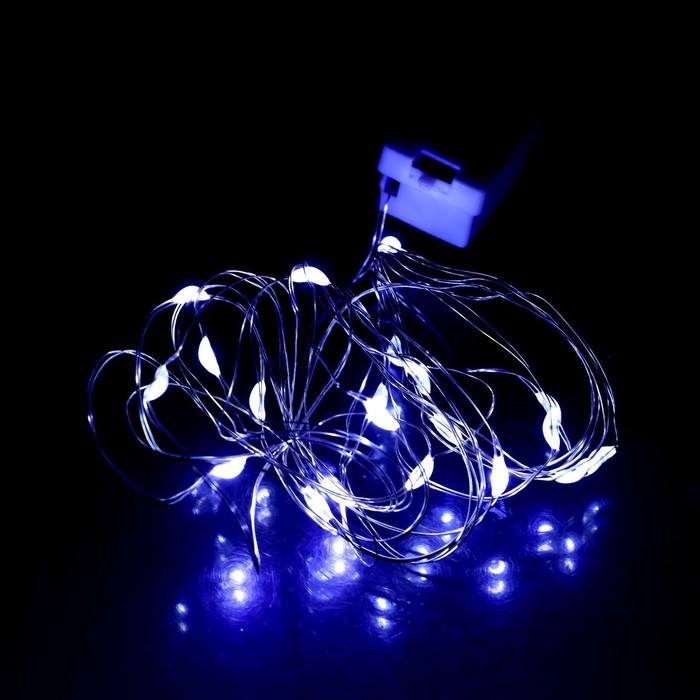 Светодиодная лента для воздушного шара, гирлянда, 2 метра, батарейка, цвет белый Светодиодная лента для воздушного шара, гирлянда, 2 метра, батарейка, цвет белый